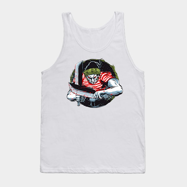 Fishman Pirate Dual Blade Knife Bolo: Machete and Cleaver All-in-One Tank Top by Wear Your Story